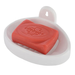 Heart Home Soap Holder|Sink Soap Holder|Plastic wall Mounted Soap Holder|Oval Shape Self Draining Soap Dish for Bathroom (White)