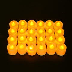 Kuber Industries LED Candles for Home Decoration|Battey Operated|Yellow Light|Safe & Easy to Maintain|Diwali Lights for Decoration,Along with Festivities & Parties|B0-002,Set of 24,(White)(Pack of 2)