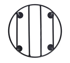 Kuber Industries Metal Pot Stand|Iron Flower Pot Stand for Outdoor Plants|Plant Stand for Balcony,Garden,Office,Set of 3,(Black) (Pack of 2)