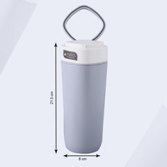 Kuber Industries Anti-Fall Insulated Coffee Tumbler with Suction Bottom | Leak-Proof Stainless Steel Tumbler | Coffee Tumbler with Lid and Handle | 480 ML | Gray