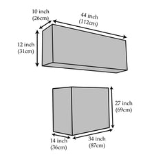 Kuber Industries 3D Design 2 Piece PVC Split Indoor and Outdoor AC Cover for 1.5 Ton Capacity - Grey (CTKTC01710), Standard