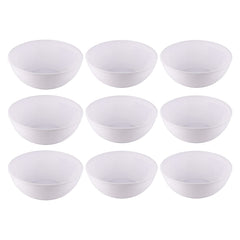 Kuber Industries Bowls|Plastic Dishwasher Safe Bowl|Serving Bowls|Bowls for Kitchen|Microwave Safe Bowls for Salad|Soup|Pasta|1500 ML|Pack of 9 (White)