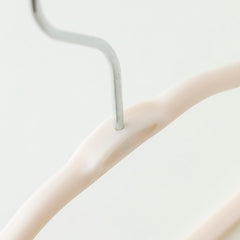 Heart Home PP Cloth Hanger Set of 5 With Zinc Plated Steel Hook (White)