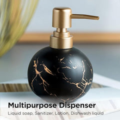 Homestic Liquid Soap Dispenser | Handwash Soap Dispenser | Soap Dispenser for Wash Basin | Shampoo Dispenser Bottle | Bathroom Dispenser Bottle | ZX022BK | 300 ml | Black