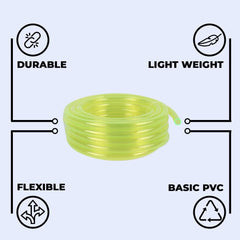 Kuber Industries Basic PVC Water Pipe 10 Meter | Multi-Utility Water Pipe for Garden, Car Cleaning & Pet Cleaning | Durable, Light Weight, & Flexible Hose Pipe for Gardening | Yellow |(Pack of 3)