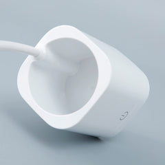 Kuber Industries Monochrome White Pencil Holder Lamp |Rechargeable Table Light with USB|Battery Capacity 1200mAh (White)