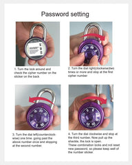 Kuber Industries Combination Padlock|Keyless Luggage Lock-Pack of 2 (Black)