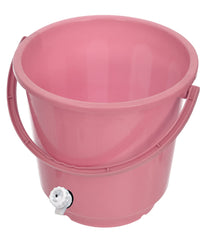 Kuber Industries Multipurposes Plastic Bucket with Lid & Tap System for Home Cleaning & Save Water, 18Ltr. Pack of 2 (Pink)