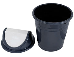 Kuber Industries Plastic Dustbin/Wastebin With Swing Lid, 10 Liter- Pack of 2 (Black & Pink)-47KM0893