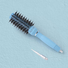 Kuber Industries Hair Brush | Bristles Brush | Hair Brush with Paddle | Sharp Hair Brush for Woman | Suitable For All Hair Types | Curling Round Brush | Pack of 2 | TGX5232 | Ice Blue