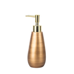 Kuber Industries Premium Polyresin 5pcs Bathroom Accessories Set | Moisture Resistant | Kitchen & Bathroom Use | Soap Dispenser/Cotton Swab Box/Soap Dish/Towel Tray/Amenity Box | Brown