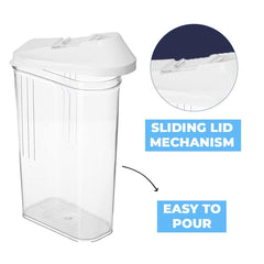 Kuber Industries Plastic Dispenser Kitchen Set|Smooth Sliding Mouth/Lid Mechanism|Food Grade Plastic, Durable & safe|Container for Kitchen Storage Set of 3|750ml, Transparent with White Lid(Pack Of 5)