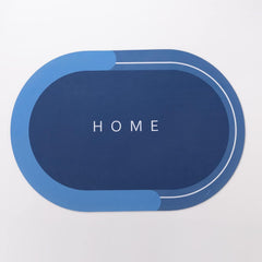 Kuber Industries Bath Mat | PVC Bathroom Mat | Shower Bath Mat | Floor Tub Mat | Diatom Mud Oval Mat | Anti-Skid Shower Bathroom Mat | CF-220801B | Blue