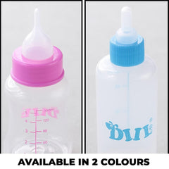 Homestic Pack of 6 Pet Feeding Bottle for Puppies,Kittens,Rabbits & Other Newborns|Nursing Bottle for Pets|Squeeze Liquid Feed Bottle|Bottle,Milk Brush,Pacifier Replacement|LS144BL|60 ML|Blue