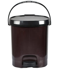 Heart Home Plastic Pedal Dustbin For Home, Kitchen, Office, Bathroom With Detachable Bucket, 10 Litre- Pack of 2 (Brown)-47HH0732