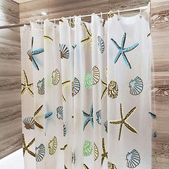 Kuber Industries Shower Curtain | PEVA Shower Curtain | Bath Drape | Shower Curtain for Bathroom | AC Shower Curtain | Shower Curtain for Hotel-Home with 12 Hooks | FQ003MC | Multicolor