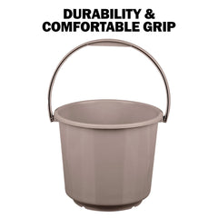 Kuber Industries Bucket | Plastic Bucket for Mopping | Bucket for Cleaning | Storage Container Bucket | Water Storage Bucket | Bathroom Bucket | Plain Bucket | 5 LTR | Brown