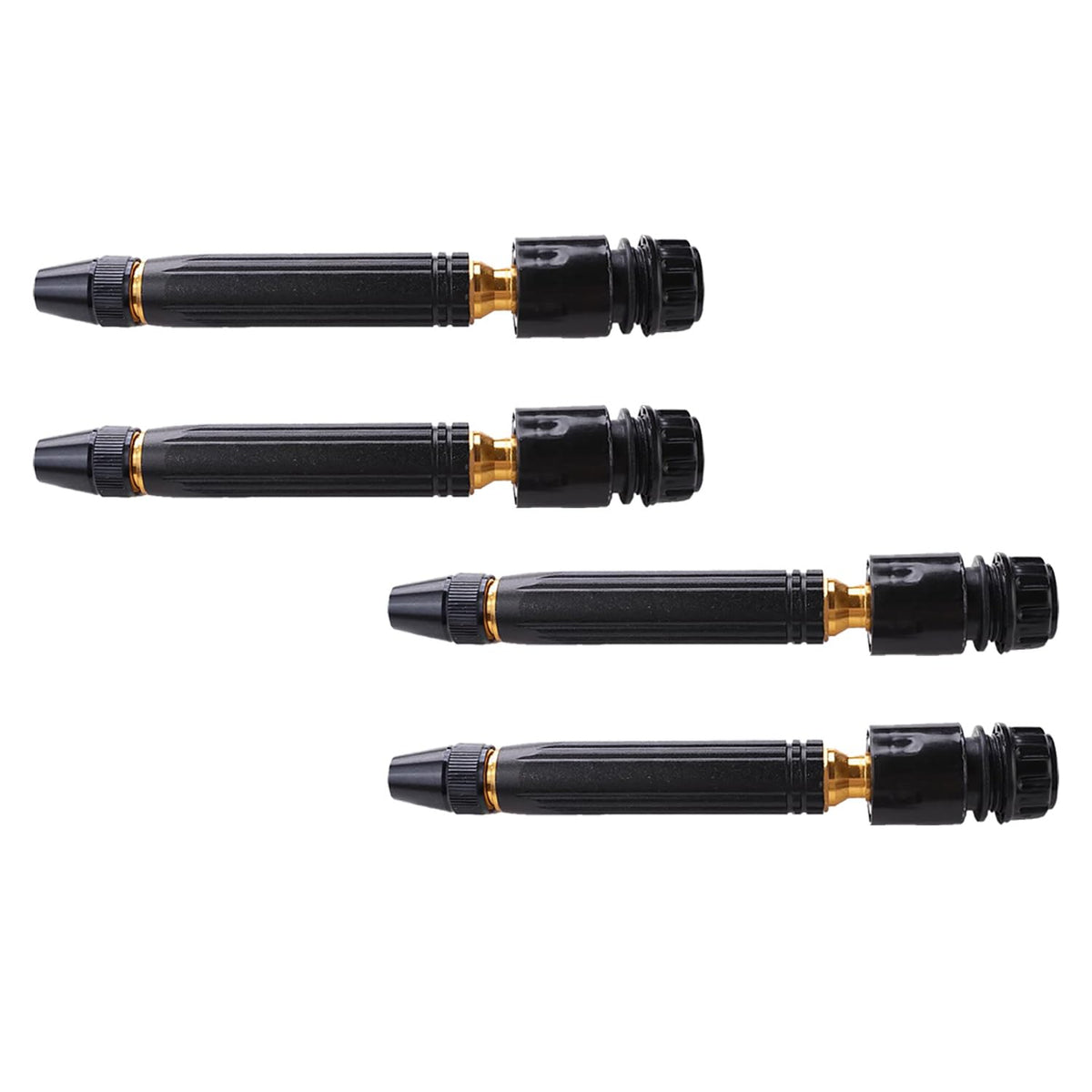 Kuber Industries Nozzle For Water Pipe|Comfortable Grip|Multiple Spray Modes|Brass Nozzle Water Spray Gun For ½” Water Pipe|Ideal Pipe Nozzle For Car Wash,Gardening,& Other Uses|Black (Pack Of 4)