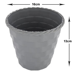 Heart Home Brick Flower Pot|Durable Plastic Flower Pots|Planters for Home Décor|Garden|Living Room|Balcony|6 Inch|Pack of 3 (Grey)