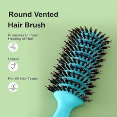 Kuber Industries Hair Brush | Flexible Bristles Brush | Hair Brush with Paddle | Quick Drying Hair Brush | Suitable For All Hair Types | Round Vented Hair Brush | Pack of 2 | C13-X-BLE | Blue