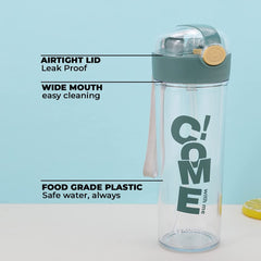 Kuber Pack of 5 Water Bottle for Kids | Printed Designs for Kids | Plastic Sipper Bottle for Kids | Food Grade Plastic | One Click Open Flip Lid | Transparent, Leak Proof, BPA Free | 420 ml
