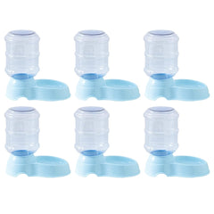 Kuber Industries Dog Food Bowl|Drinking Fountain Cat & Dog Bowl|Reusable,Durable|Bowl with Refillable Water Bottle|Stylish Dog Accessories for Indoor & Outdoor Use|LS147BL|3500ML|Blue (Pack of 6)