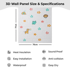 Kuber Industries Foam Brick Pattern 3D Wallpaper for Walls|Soft PE Foam|Easy to Peel, Stick & Remove DIY Wallpaper|Suitable on All Walls|Set of 5 Sheets,70 cm X 70 cm (Pack of 1)