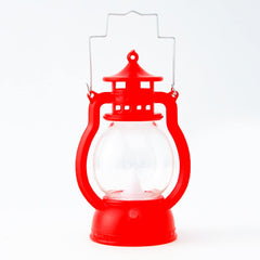 Urbane Home LED Lantern Lamp|Battey Operated|Flameless Yellow Light|Safe & Easy to Maintain|Diwali Lights for Home Decoration,Along With Other Festivities & Parties|Black Hanging Lantern|B0-003B |Red
