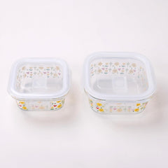 Urbane Home Borosilicate Printed Container With Lid (Square) | JDA051-MUL | Multi | Pack Of 2