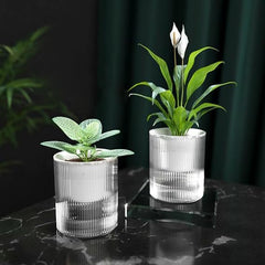 Urbane Home Flower Pot | Flower Planter Pots for Indoor | Flower Pots for Outdoor | Pot for Garden & Balcony Flowering | Self Watering Flower Pot | BGX01F..| Pack of 2 | White