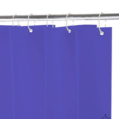 Kuber Industries 2 Pieces PEVA Shower Curtain Liner, Heavy Duty Plastic Shower Curtain with Hooks for Bathroom, Bathtub, 70" x 80", Orange & Blue-KUBMART11566