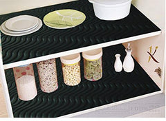 Kuber Industries PVC 6 Piece Multipurpose Shelf Place Mat Set - Black