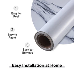 Kuber Industries PET Wallpaper for Walls and Furniture of The Living, Bedroom & Kitchen|Self-Adhesive, Oilproof, and Waterproof|DIY Marble Designer Wall Sticker |Set of 2 Rolls, 60cmx300cm(Pack of 6)