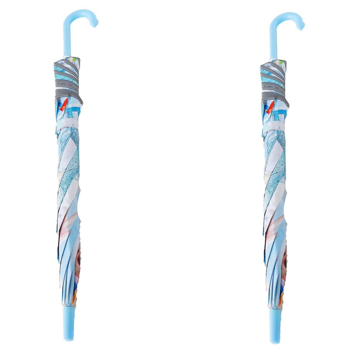 Kuber Industries Disney Frozen Print Umbrella For Kids|Automatic Umbrella For Rain-Pack of 2 (Sky Blue)
