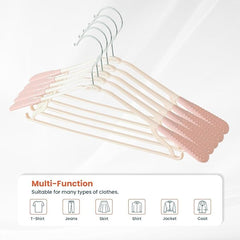 Kuber IndustriesPP Cloth Hanger Set of 15 With Zinc Plated Steel Hook (Pink)