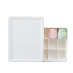 Kuber Industries Cloth Storage Box 15 Compartment with Lid|Wardrobe Organizer For clothes-Pack of 5 (White)