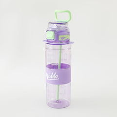 Kuber Industries Pack of 3 Kids Water Bottle With Straw |Sipper Water Bottle For Kids Boys Girls| Water Bottle with Locking Flip Lid | 800 ml |Purple | SYZ-7740A
