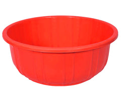 Kuber Industries Leaf Printed 40 Lt. Multipurpose Unbreakable Plastic Tub |Bath Tub|Washing Tub (Red), Pack of 1, Round