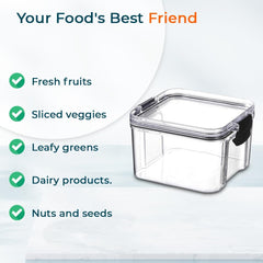 Kuber Industries Extra Small Refrigerator Storage Crisper/Fridge Container with Airtight Lid-Pack of 2 (Transparent)