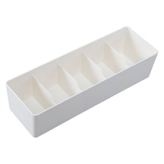 Kuber Industries Cloth Storage Box 5 GridDrawer Divider|Wardrobe Organizer For clothes (White)