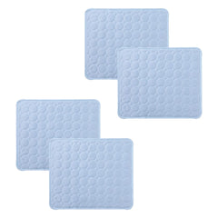 Kuber Industries Rectangular Dog & Cat Bed|Premium Cool Ice Silk Polyester With Bottom Mesh|MultiUtility Self-Cooling Pad For Dog & Cat|Light-weight & Durable Dog Bed|ZQCJ001LB-M|Light Blue(Pack Of 4)