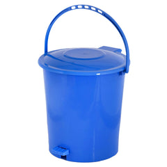 Kuber Industries Pedal Dustbin|Plastic Pedal Dustbin|Kitchen Waste Paper Bin|Dustbin For Bedroom|10 Liter Dustbin (Blue)