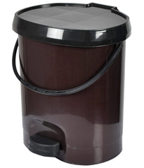 Heart Home Plastic Pedal Dustbin For Home, Kitchen, Office, Bathroom With Detachable Bucket, 10 Litre- Pack of 2 (Brown)-47HH0732