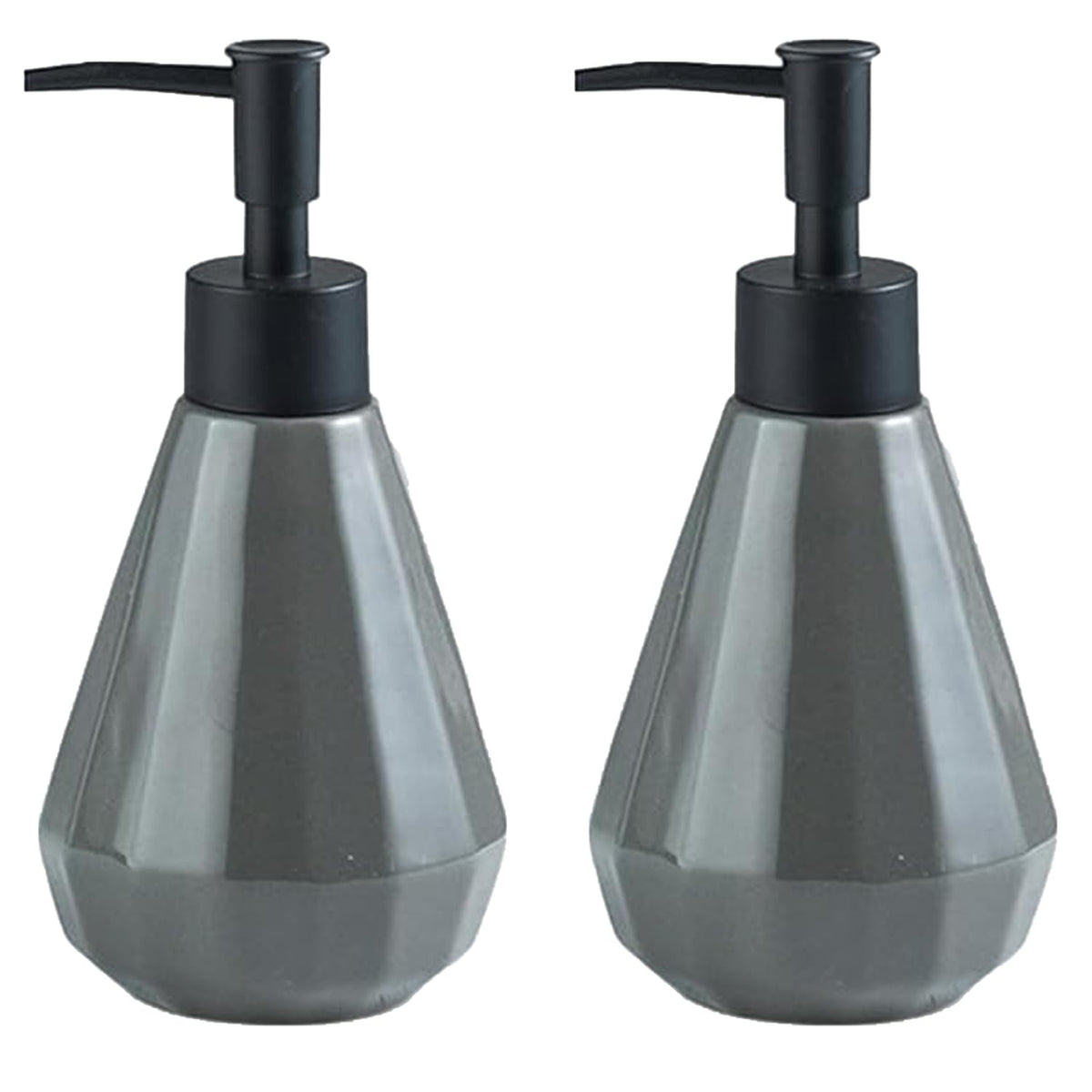 Kuber Industries Liquid Soap Dispenser | Handwash Soap Dispenser | Soap Dispenser for Wash Basin | Shampoo Dispenser Bottle | Bathroom Dispenser Bottle | Pack of 2 | 250 ml | Gray