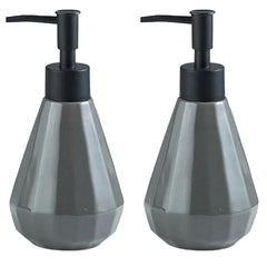 Kuber Industries Liquid Soap Dispenser | Handwash Soap Dispenser | Soap Dispenser for Wash Basin | Shampoo Dispenser Bottle | Bathroom Dispenser Bottle | Pack of 2 | 250 ml | Gray