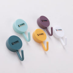 Kuber Industries Sticky Hooks for Wall| Durable & Rust-Proof|Self Adhesive Hook for Easy Installation | Multi-Purpose Wall Hooks for Bathroom, Kitchen, Bedroom | Pack of 10 | Multicolor