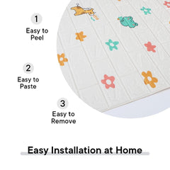 Kuber Industries Foam Brick Pattern 3D Wallpaper for Walls|Soft PE Foam|Easy to Peel, Stick & Remove DIY Wallpaper|Suitable on All Walls|Set of 5 Sheets,70 cm X 70 cm (Pack of 1)