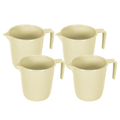 Kuber Industries Bathroom Mug | Plastic Bath Mug for Bathroom | Bath Mug | Mug for Bathroom | Mug for Toilet | Washroom Jug | 111 Bath Mug | 1 LTR | Pack of 4 | Beige