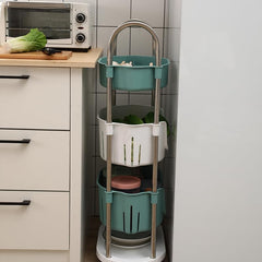 Kuber Industries (Pack of 1) Utility Rolling Cart | 4 Tier Kithen Storage Cart with Caster Wheels | Space Saving Home Storage Organizer | Trolley Rack with Wheels | YM564GW|Green White