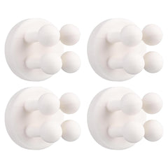 Kuber Industries Sticky Hooks for Wall|Premium PP Build|Durable|Self Adhesive Hook for Easy Installation|Multi-Purpose Wall Hooks for Bathroom, Kitchen, Bedroom|Set of 4|77006 (W)|White (Pack of 5)